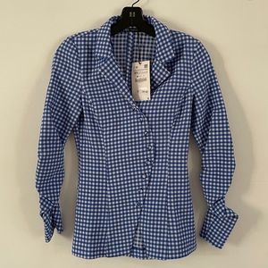 ZARA asymmetrical buttoned blouse